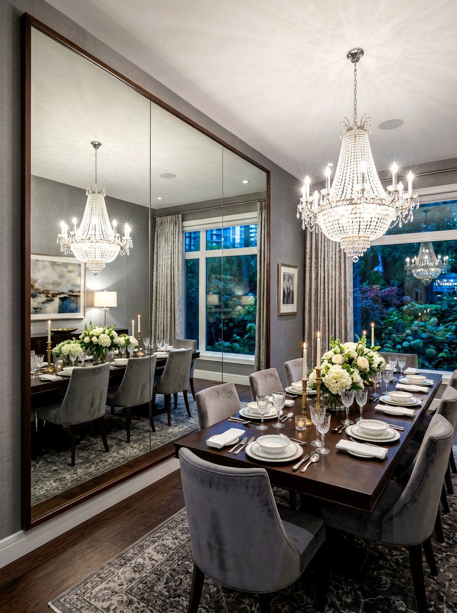 Mirror Wall Dining Room - 30 supper club home ideas