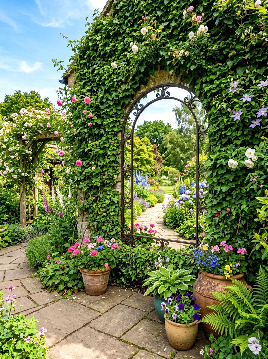 Mirror Wall Garden - 30 small yard landscaping ideas