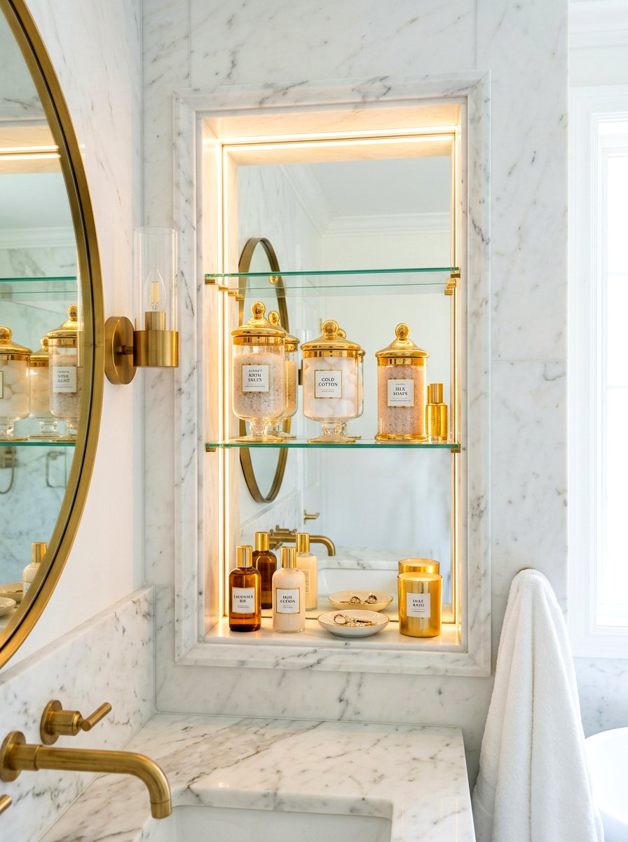 Mirror backed bathroom niche - 30 tub niche ideas