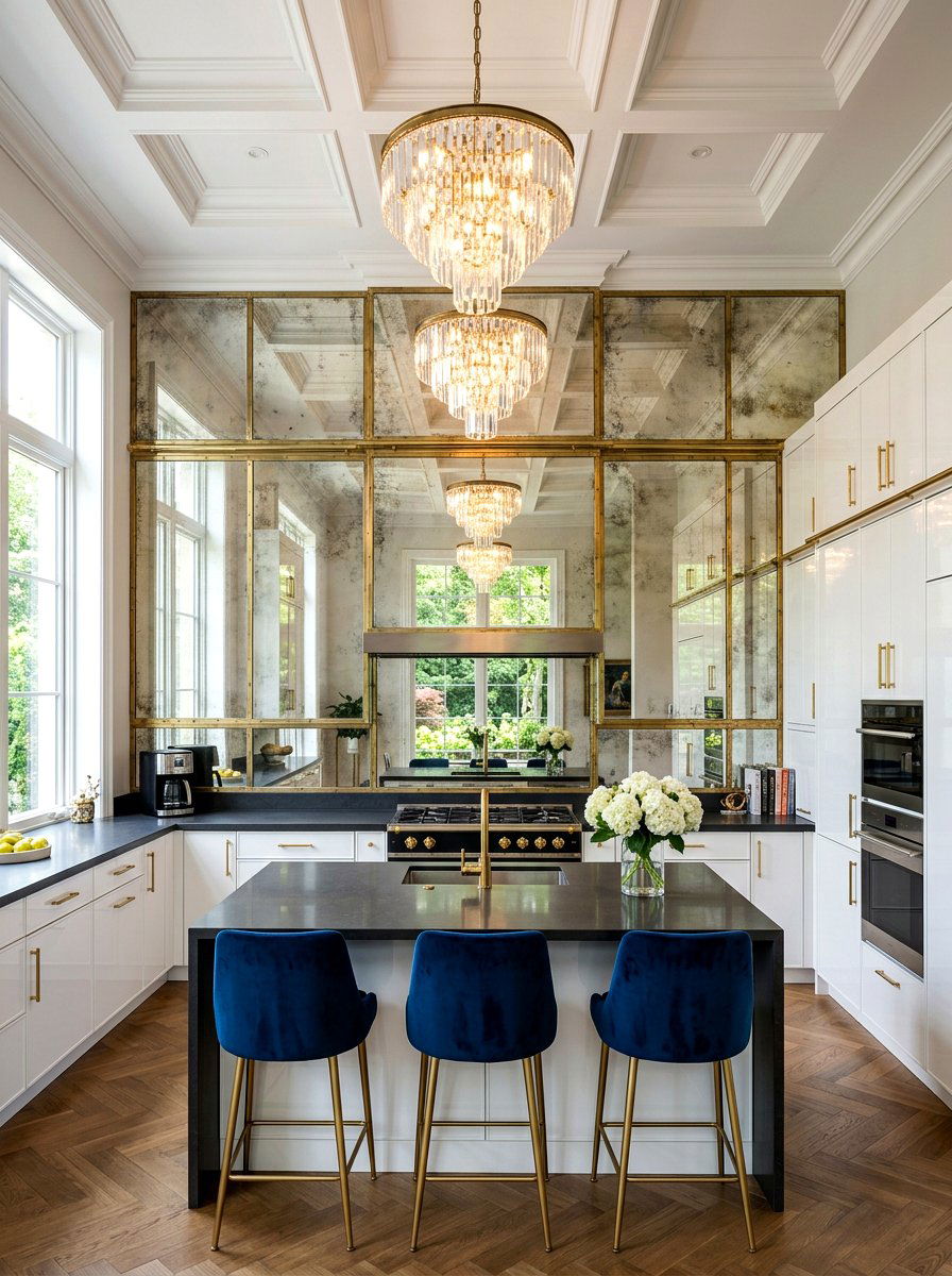 Mirror backsplash kitchen - 30 full height backsplash ideas