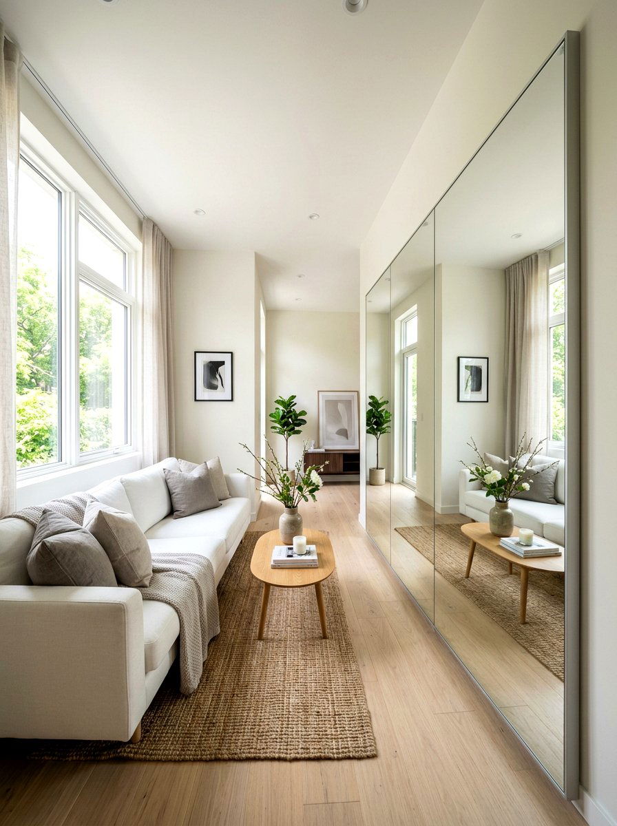 Mirror wall decor - 30 stylish small apartment ideas