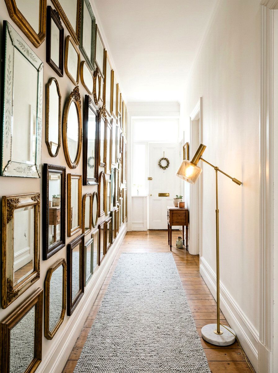 Mirror wall for small hallway - 30 narrow rental hallway ideas