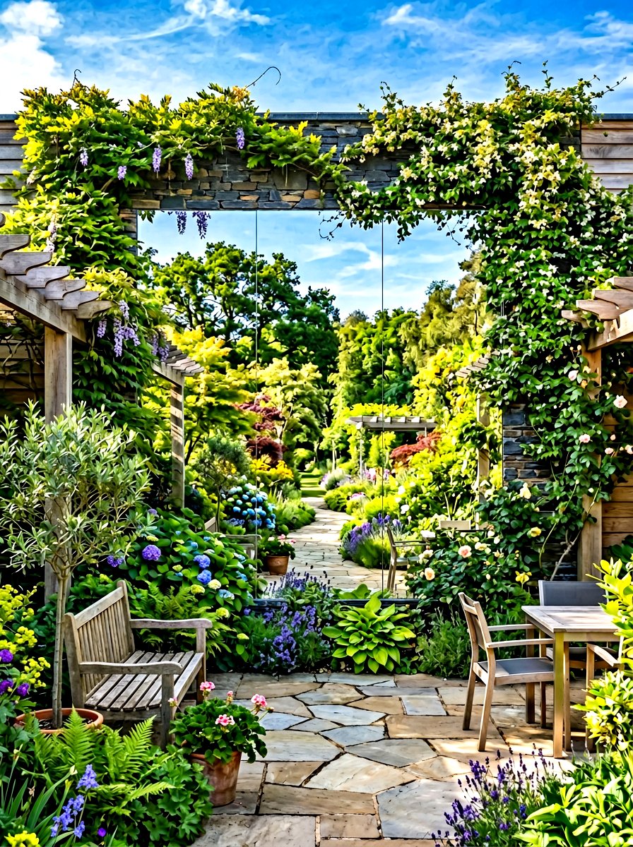 Mirror wall garden - 30 modern garden ideas