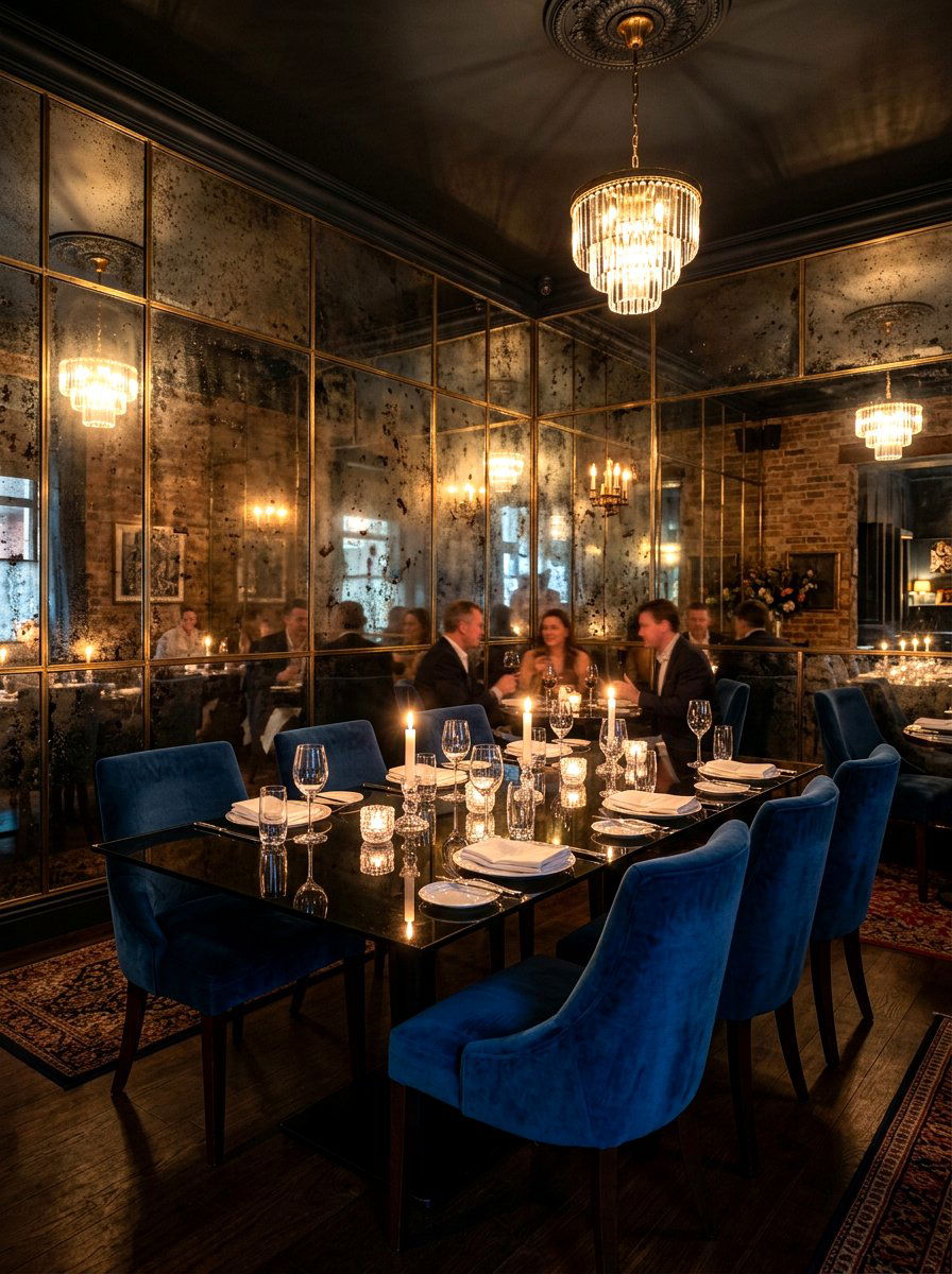 Mirror wall speakeasy dining room - 30 speakeasy dining room ideas