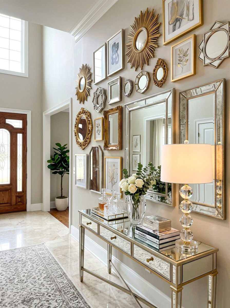 Mirrored Accents - 30 gallery wall ideas