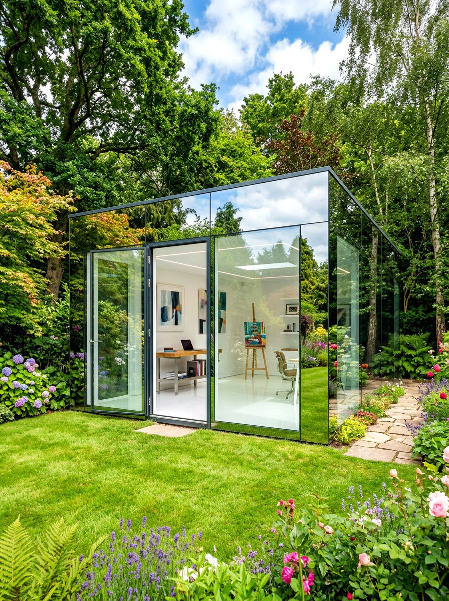 Mirrored Art Shed - 30 art shed ideas