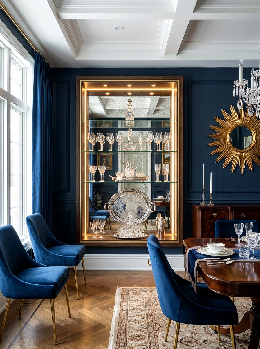 Mirrored Back Niche - 30 niche shelf styling ideas