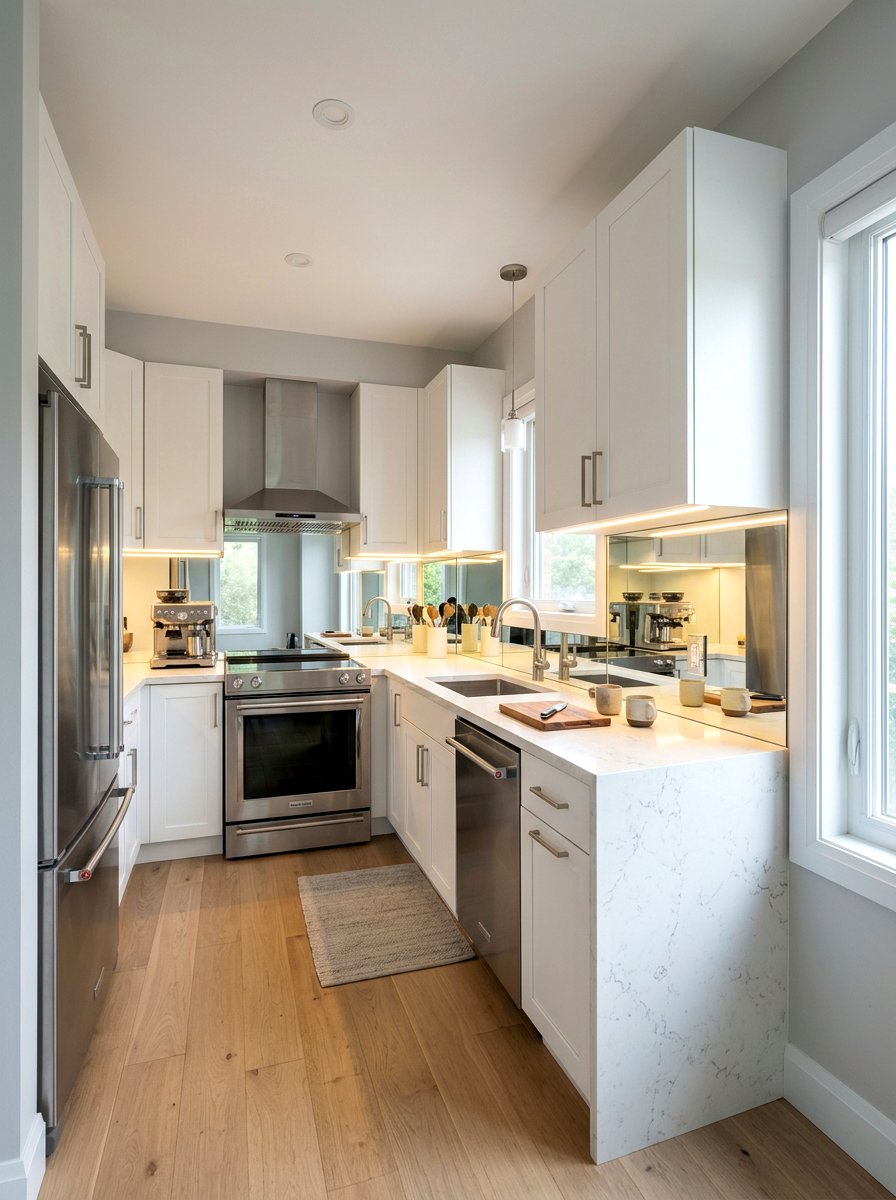 30 mirror wall small room ideas: Boost Light And Visually Expand