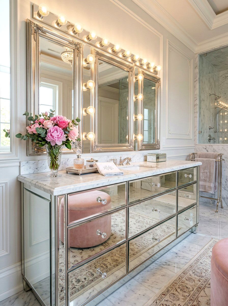 Mirrored Bathroom Vanity - 30 bathroom vanity ideas