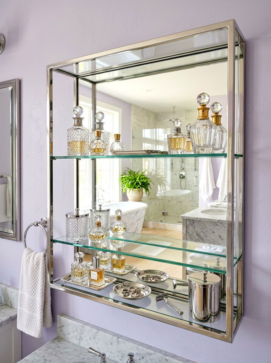 Mirrored Bathroom Wall Shelf - 30 spa shelf bathroom ideas