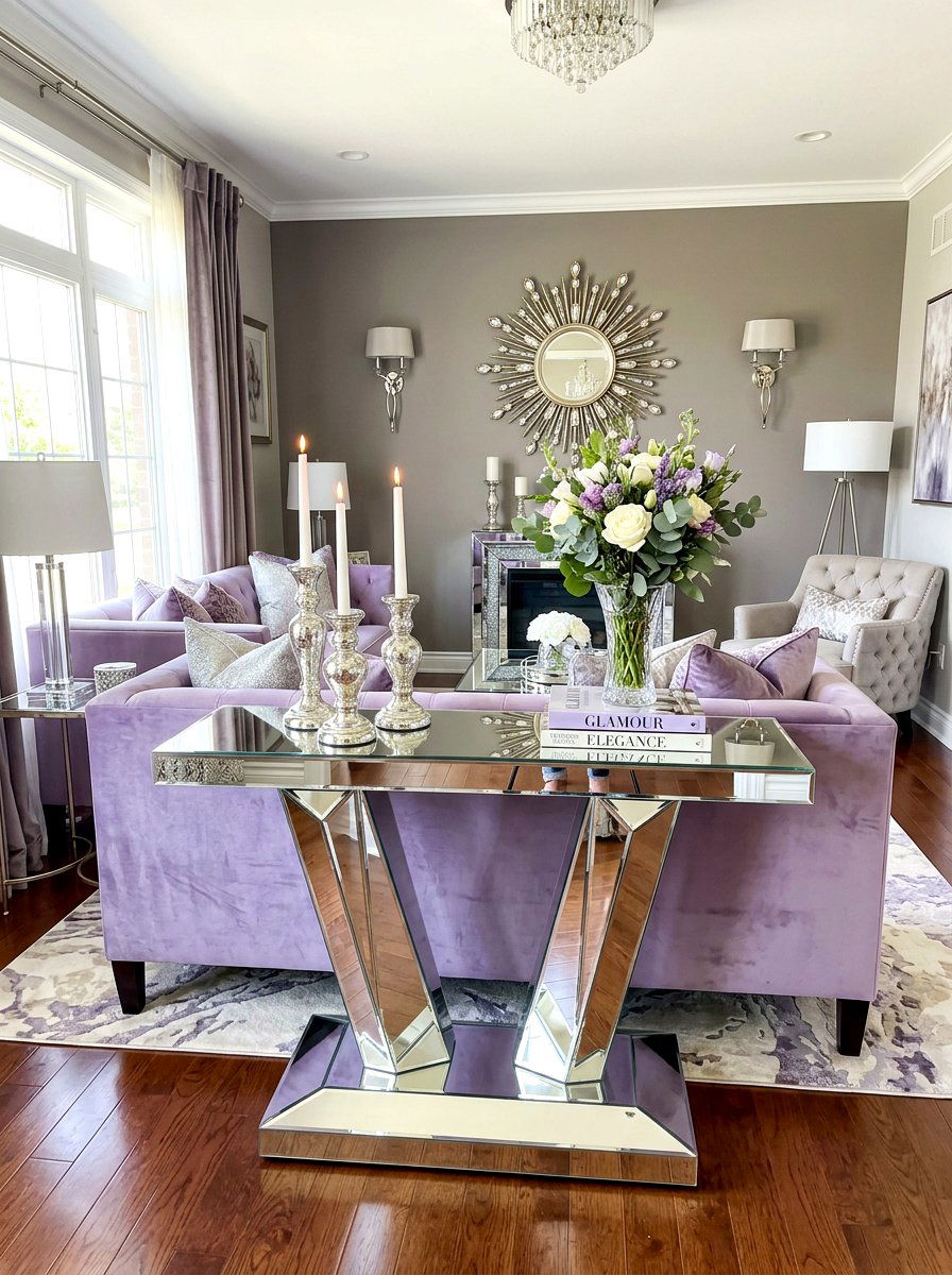 Mirrored Behind Couch Table - 30 sofa table ideas