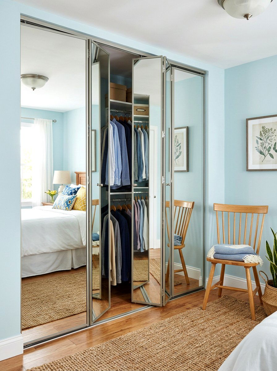 Mirrored Bifold Closet Doors - 30 mirrored closet ideas