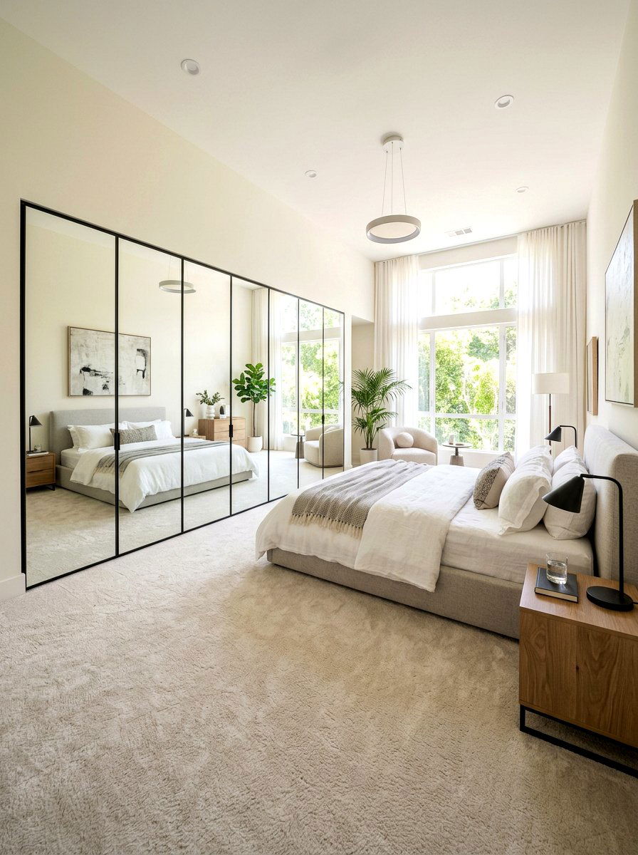 Mirrored Closet Door Wall - 30 floor to ceiling mirror wall ideas