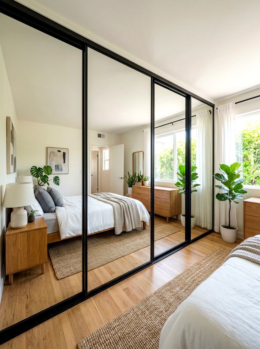 Mirrored Closet Doors - 30 organizing small closets ideas