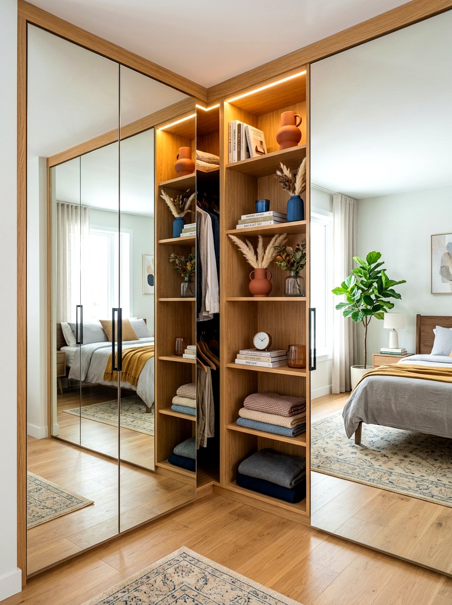 Mirrored Closet With Shelves - 30 mirrored closet ideas