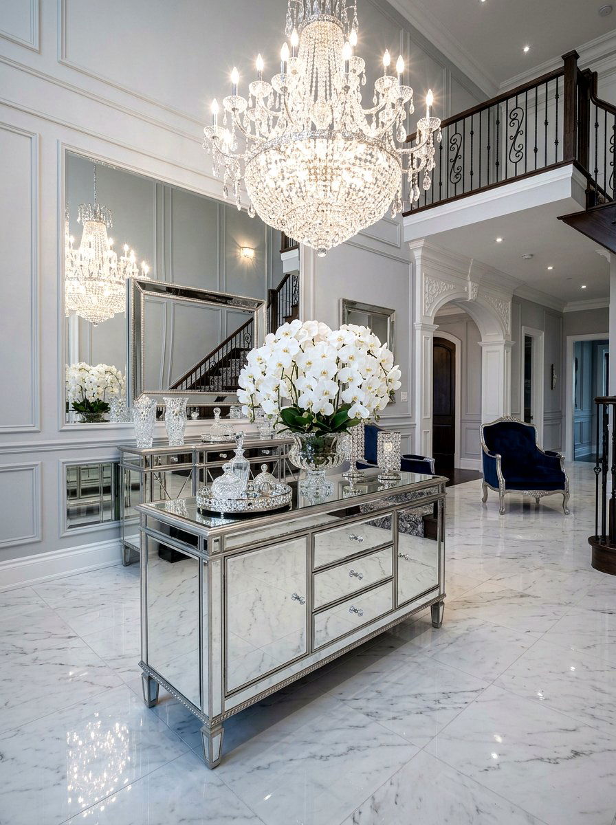 Mirrored Console Table - 30 front hall console ideas