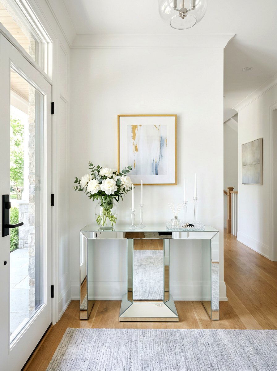 Mirrored Console Table - 30 entryway table ideas