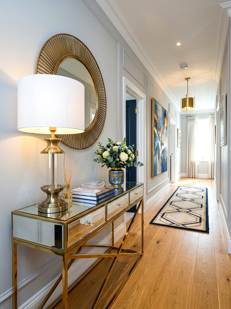 Mirrored Console Tables - 30 renter friendly luxury decor ideas