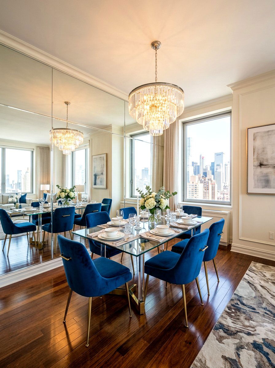 Mirrored Dining Room - 30 apartment dining room ideas