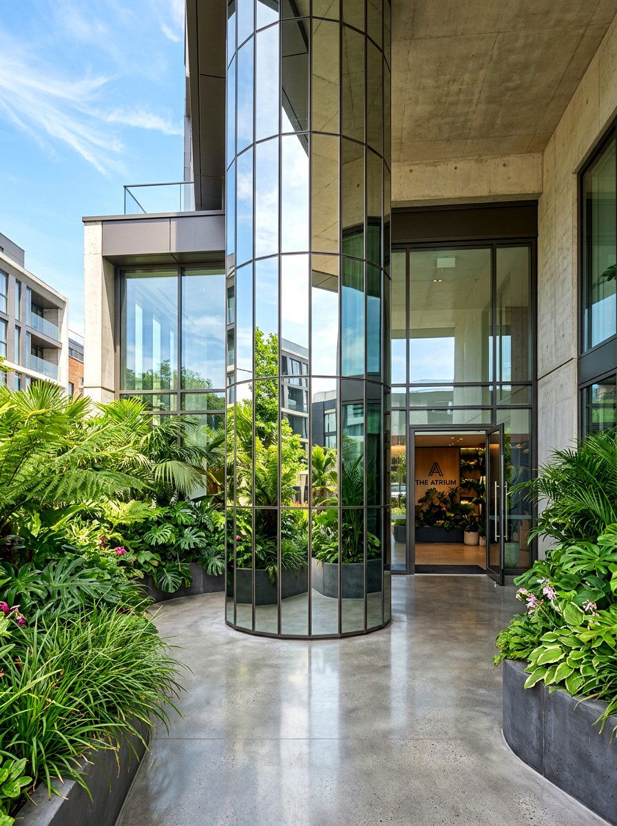 Mirrored Entryway Column - 30 mirror wrapped foyer ideas