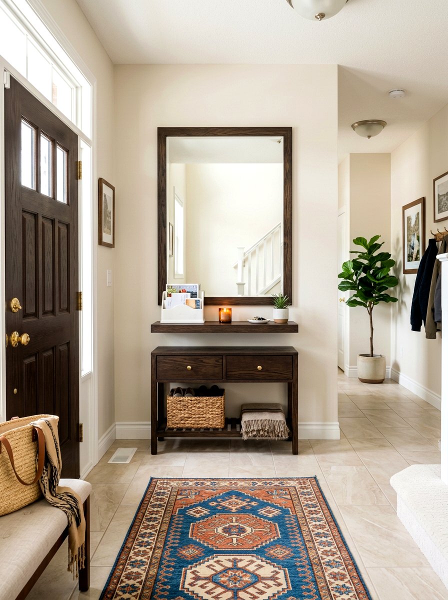 Mirrored Entryway Unit - 30 mail drop zone ideas