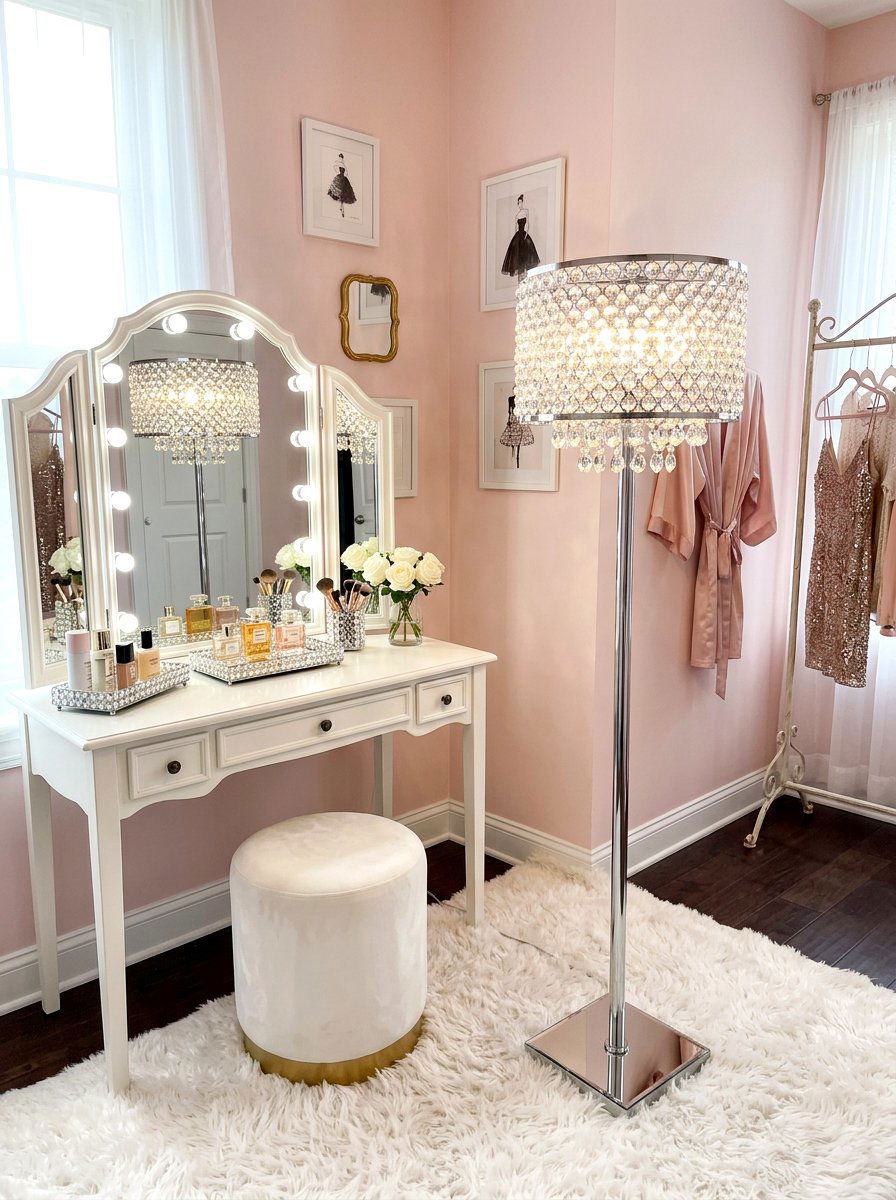 Mirrored Floor Lamp - 30 floor lamp corner ideas