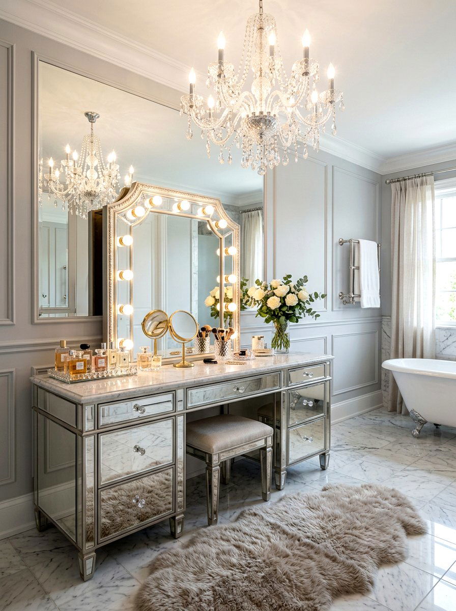 Mirrored Front Vanity - 30 neo deco bathroom vanity ideas