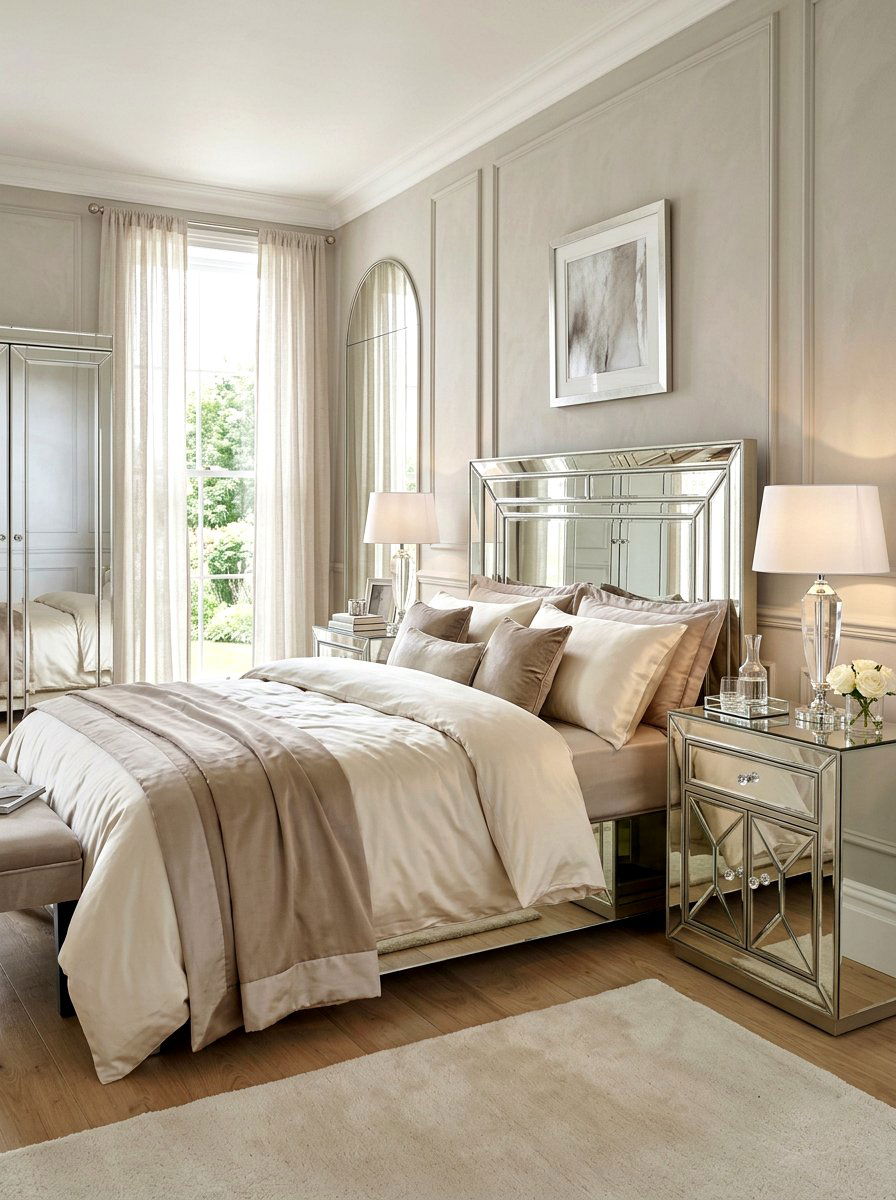 Mirrored Furniture Bedroom - 30 metallic maximalist decor ideas