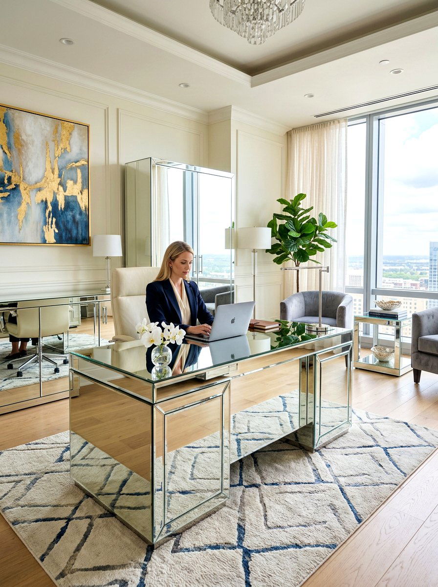 Mirrored Furniture Office Style - 30 luxury home office ideas