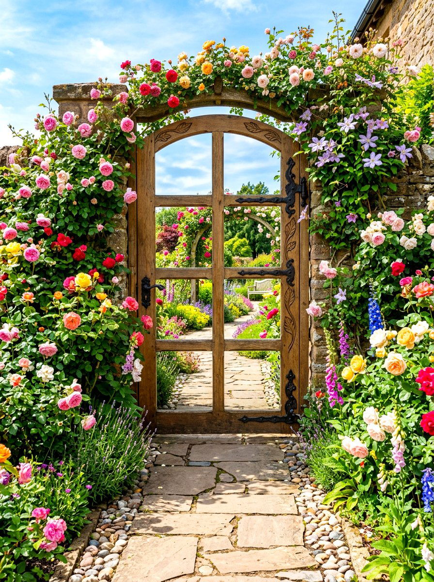 Mirrored Garden Gate - 30 garden gate entrance ideas