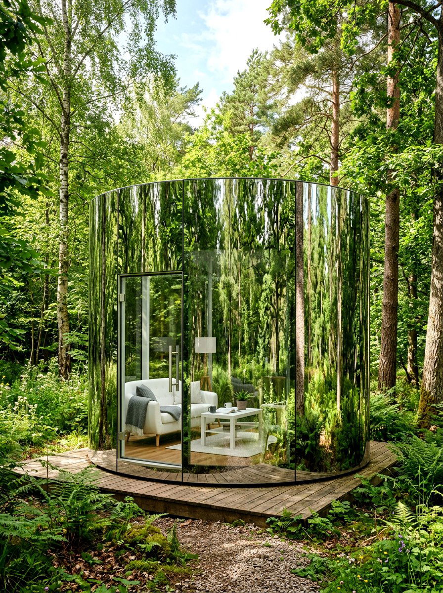 Mirrored Garden Pod - 30 garden room ideas