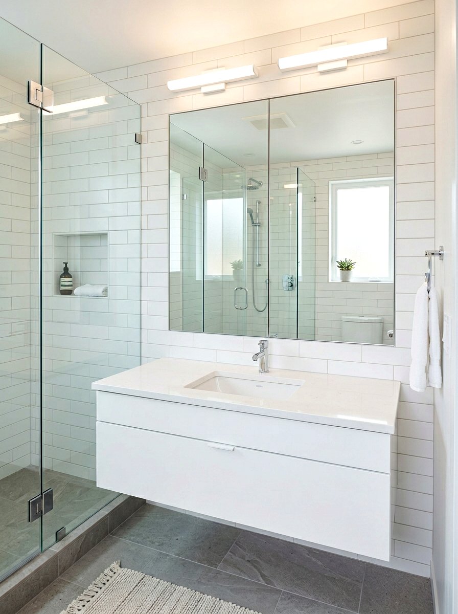 Mirrored Medicine Cabinet - 30 small bathroom ideas