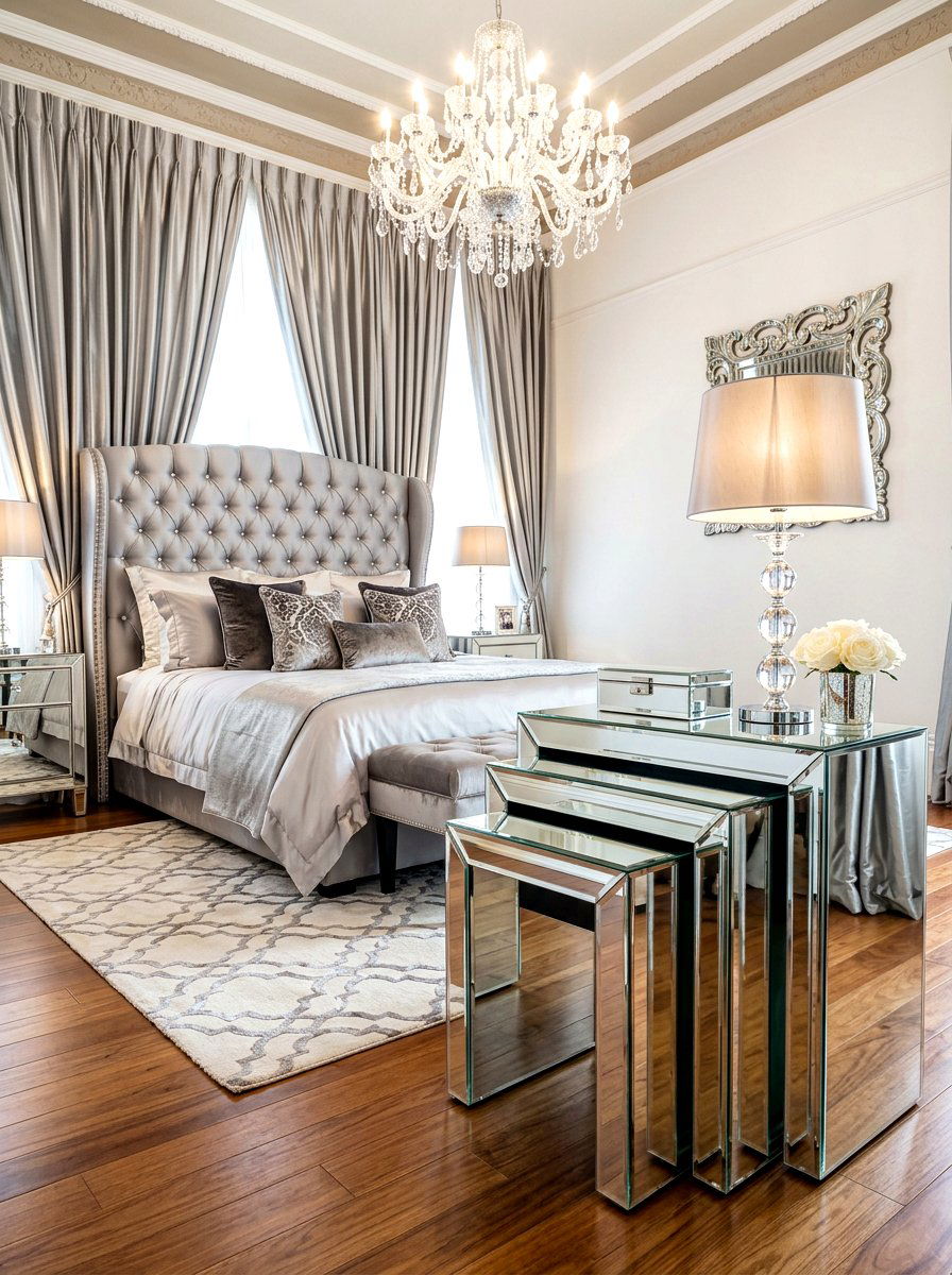 Mirrored Nesting Table - 30 nesting table ideas