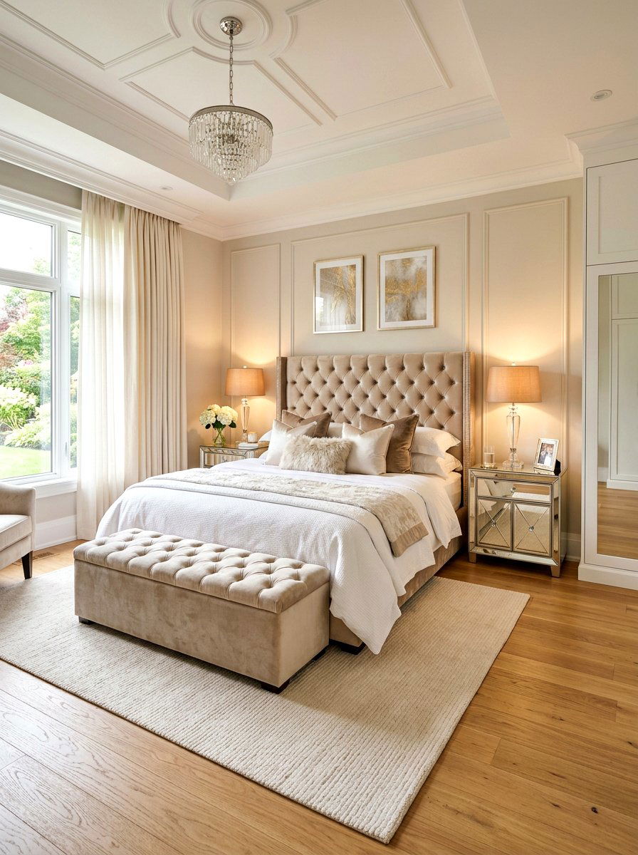 Mirrored Nightstand - 30 reflective decor ideas