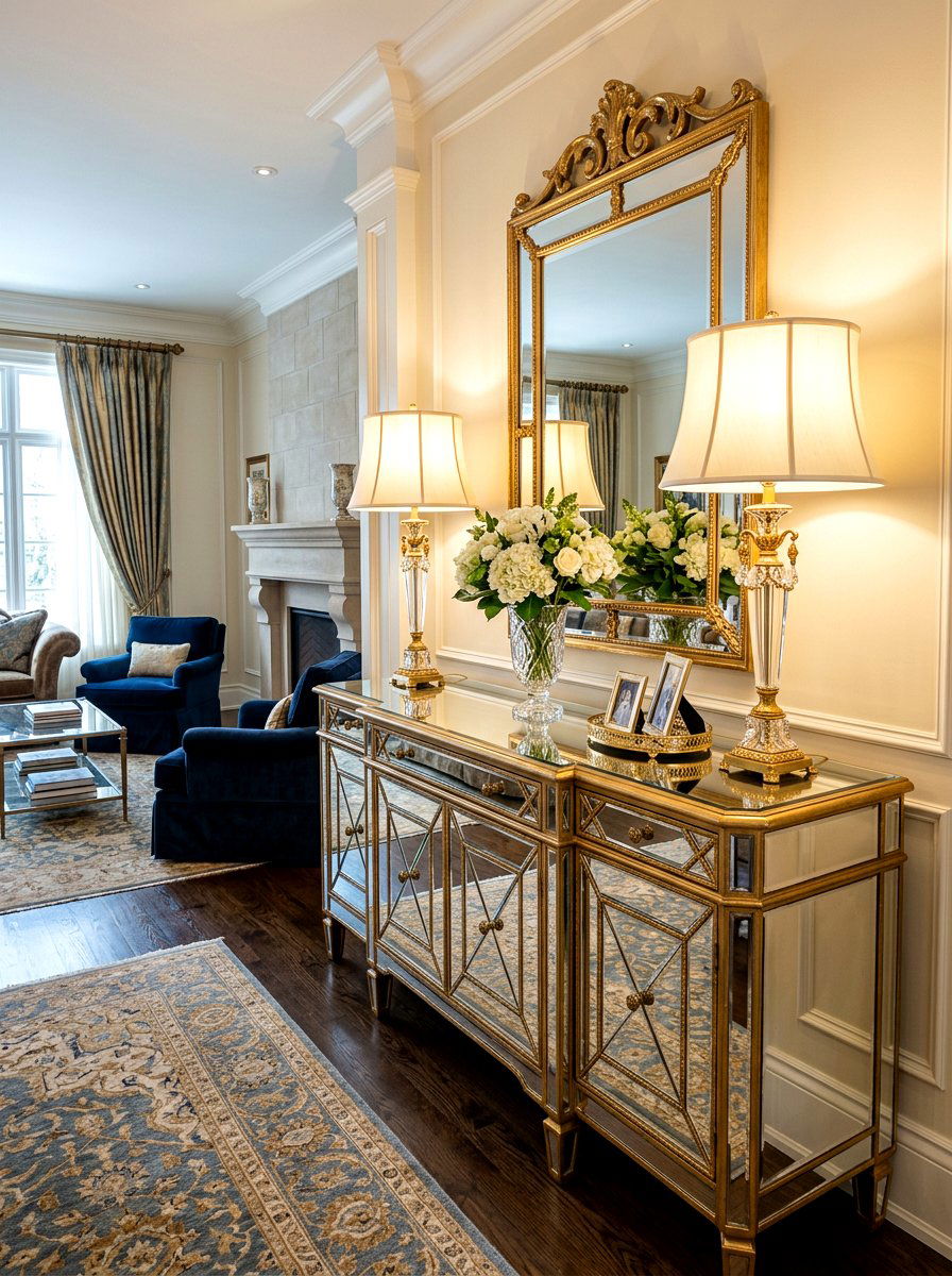 Mirrored Sideboard - 30 living room furniture ideas