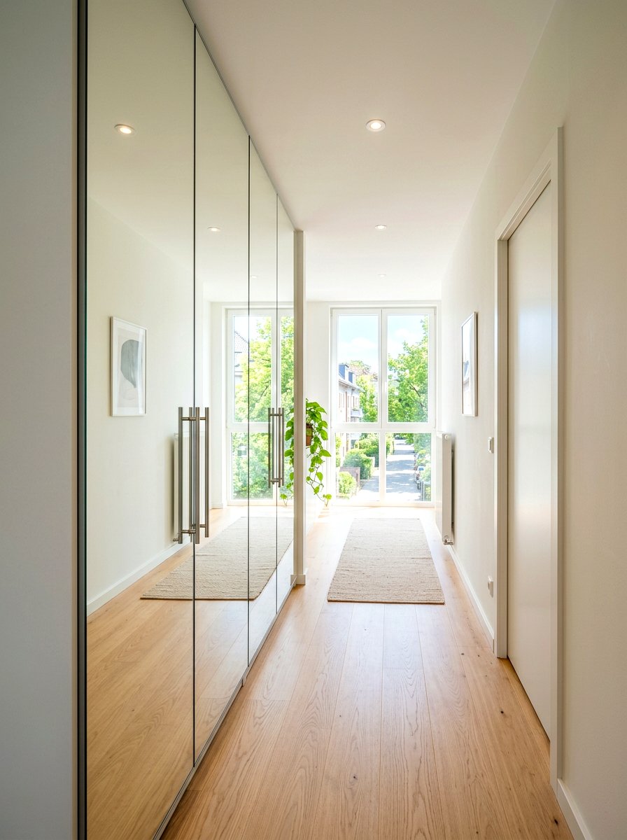 Mirrored Storage Wardrobe - 30 small entry storage ideas