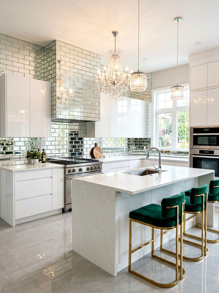Mirrored Subway Tile Kitchen - 30 subway tile kitchen ideas