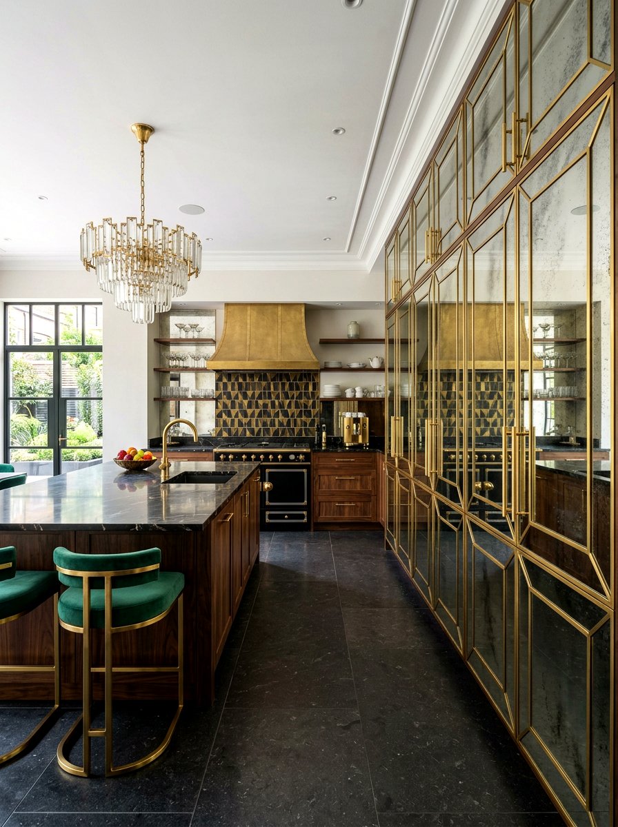 Mirrored Tall Cabinet Doors - 30 floor to ceiling kitchen cabinets ideas