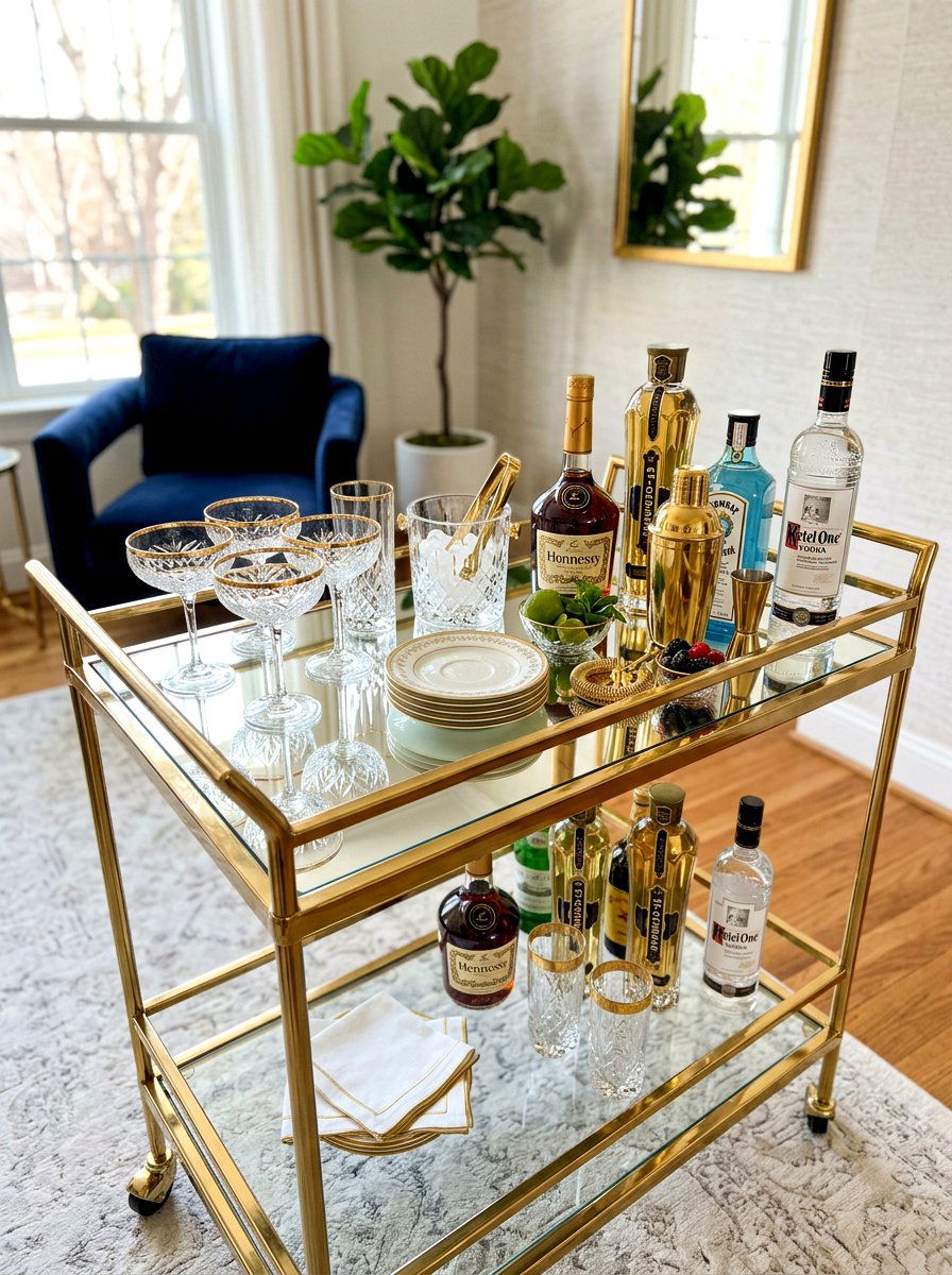 Mirrored Tray Display - 30 vintage china display ideas