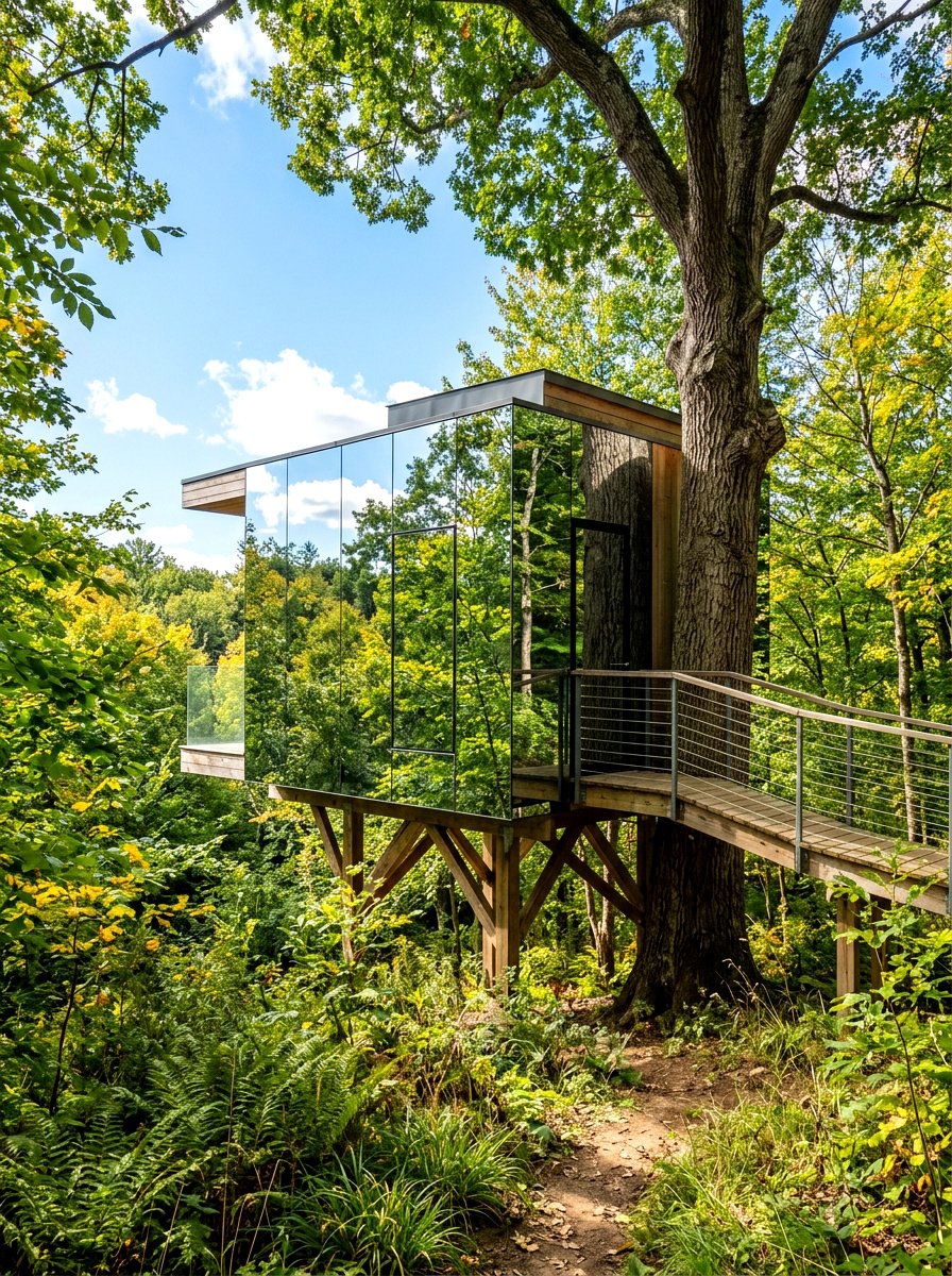 Mirrored Treehouse - 30 treehouse ideas