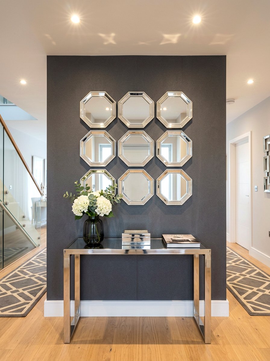 Mirrored Wall Decor - 30 warm welcome entryway ideas