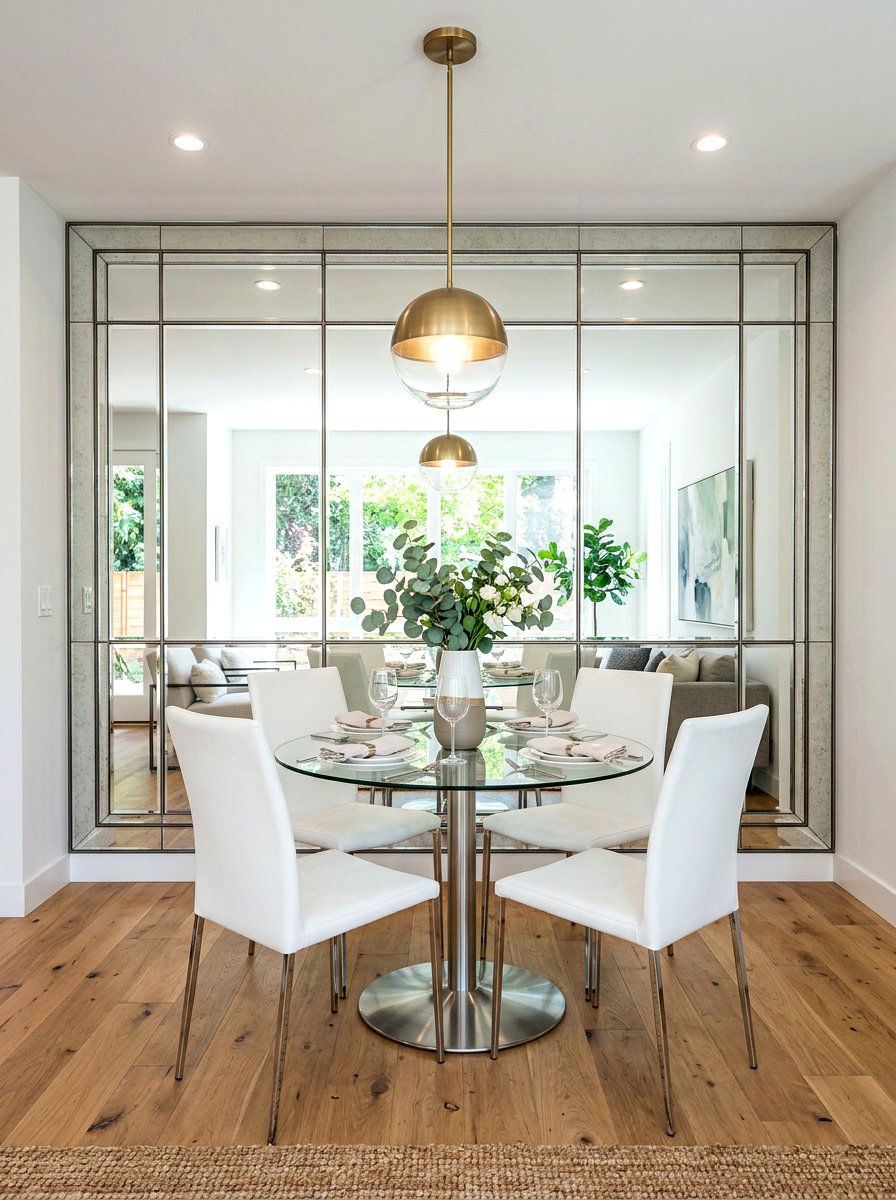 Mirrored Wall Dining Area - 30 small dining nook ideas