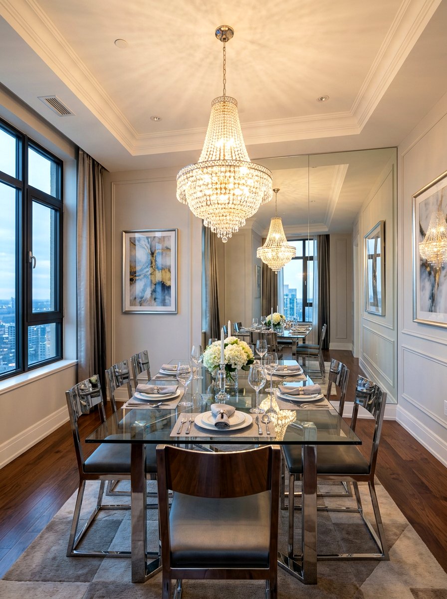 Mirrored Wall Dining - 30 formal dining room ideas