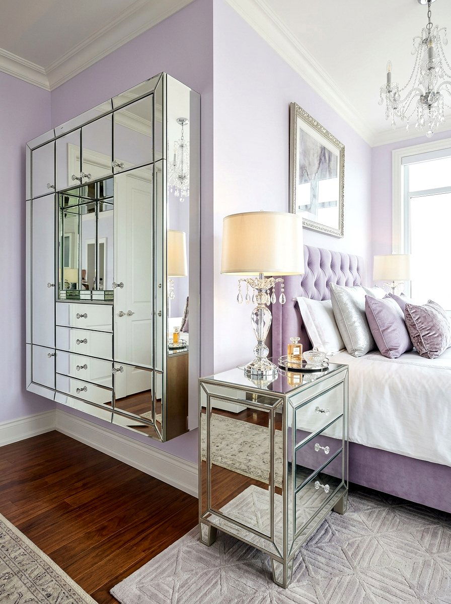 Mirrored Wall Mounted Unit - 30 wall mounted nightstand ideas