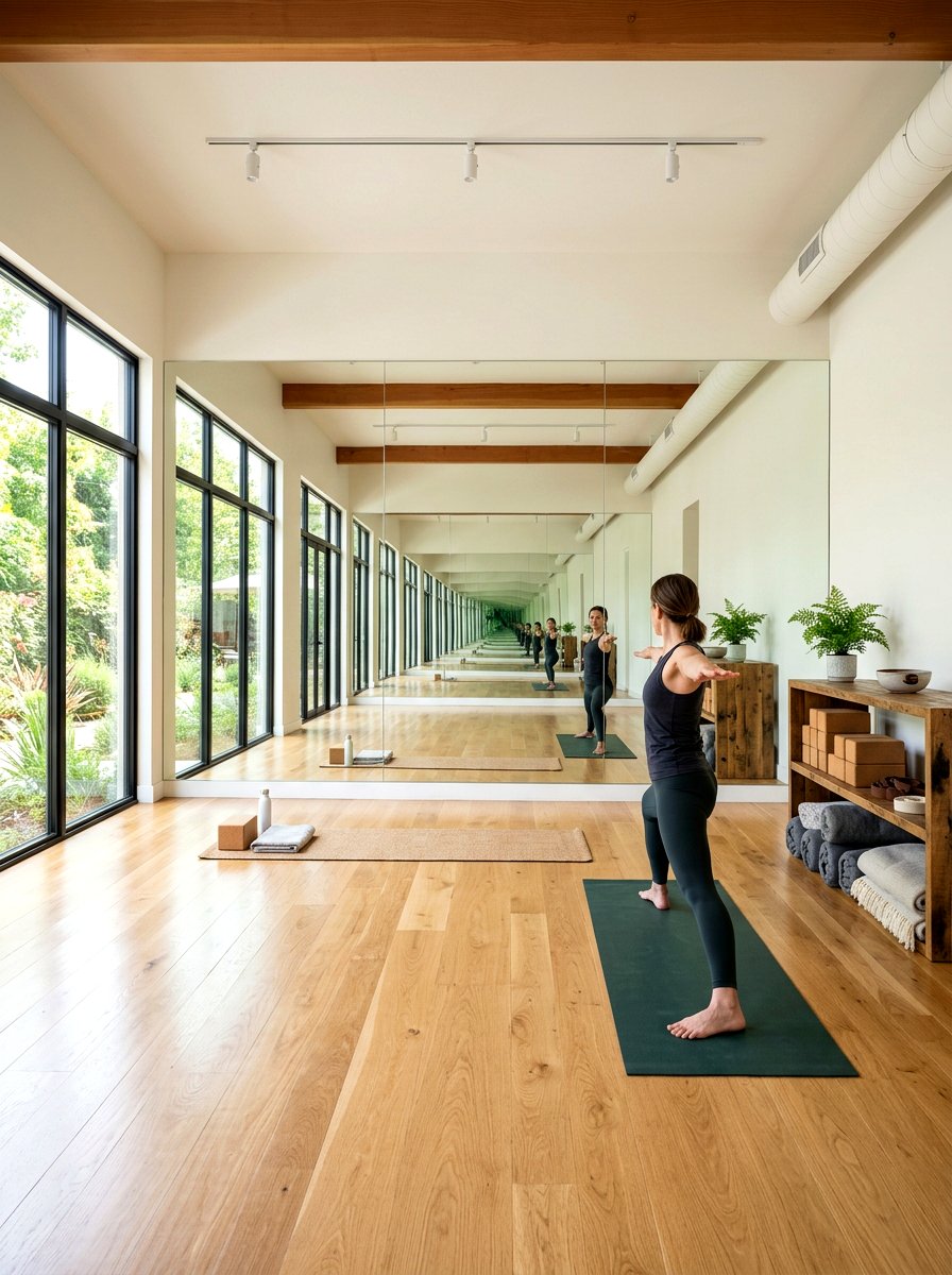 Mirrored Yoga Studio - 30 yoga room ideas