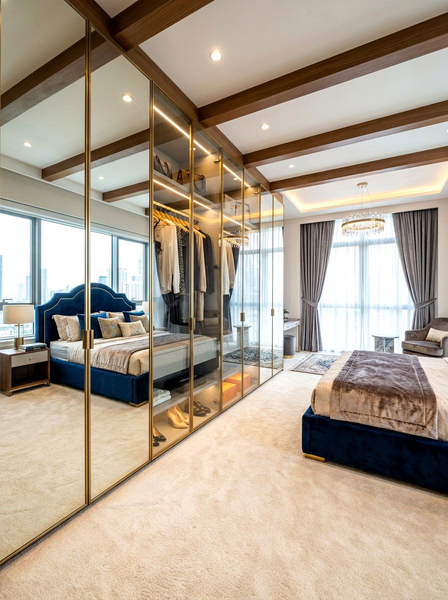 Mirrored and glass closet - 30 glass front closet ideas
