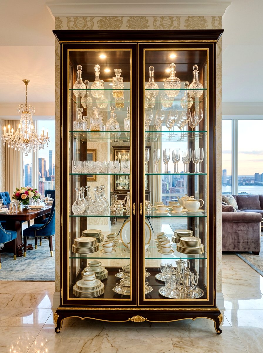 Mirrored back china cabinet - 30 china cabinet makeover ideas