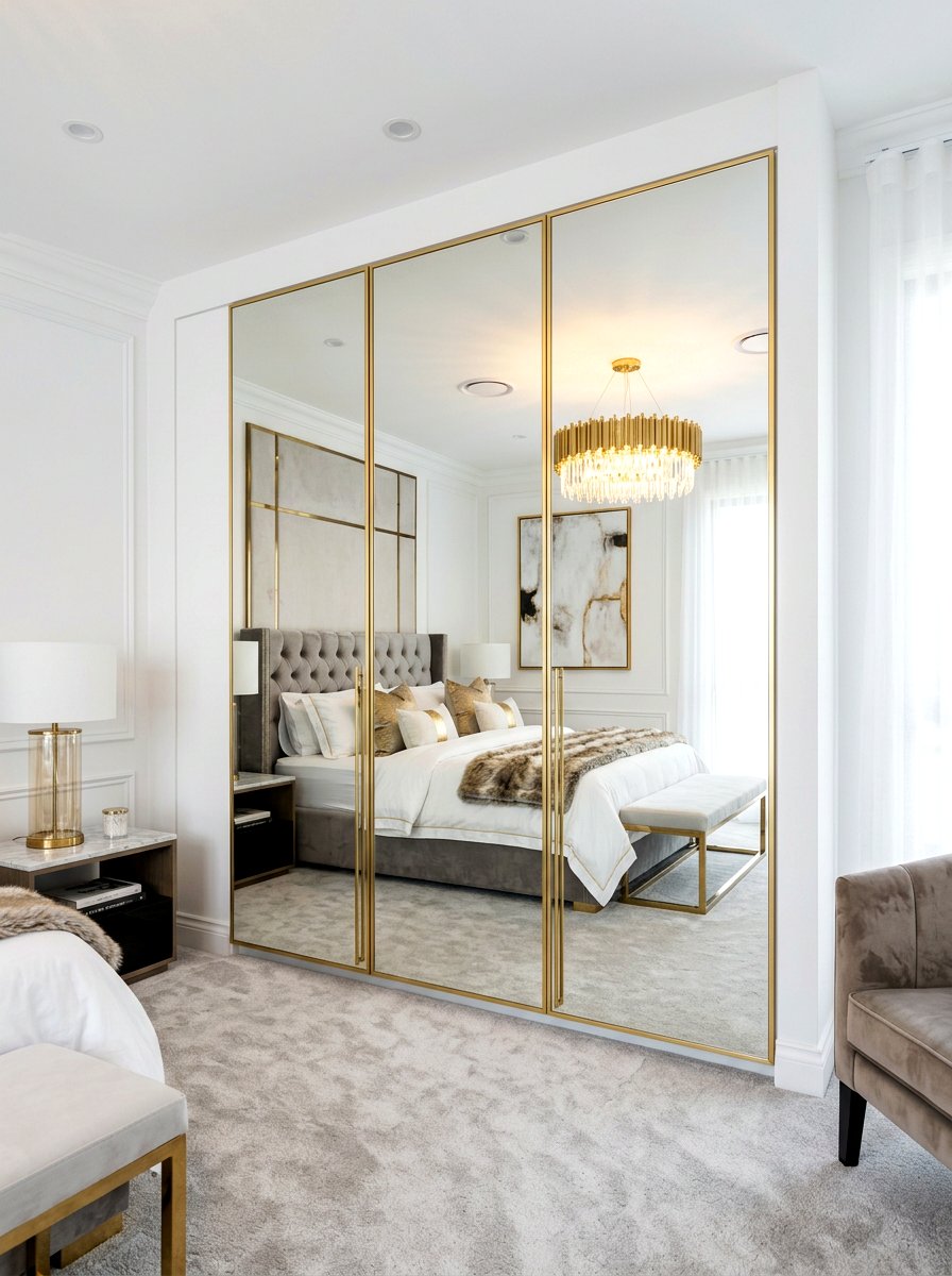 Mirrored bedroom closet doors - 30 bedroom closet door ideas