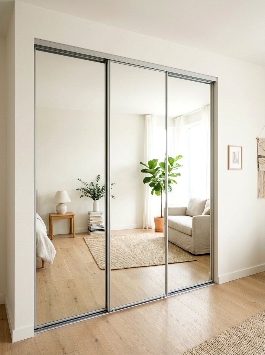 Mirrored closet doors - 30 small walk in closet ideas