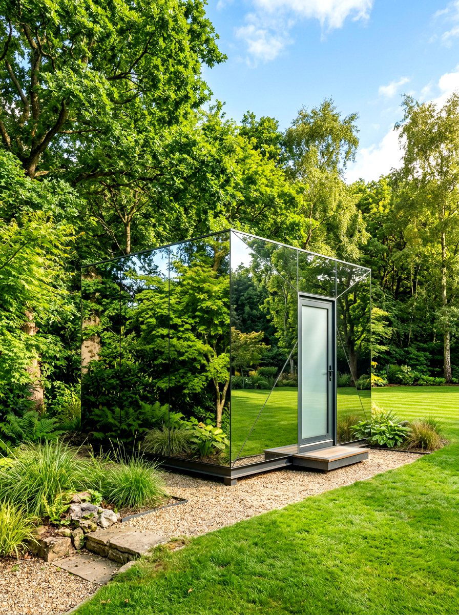 Mirrored garden pod - 30 reading shed ideas